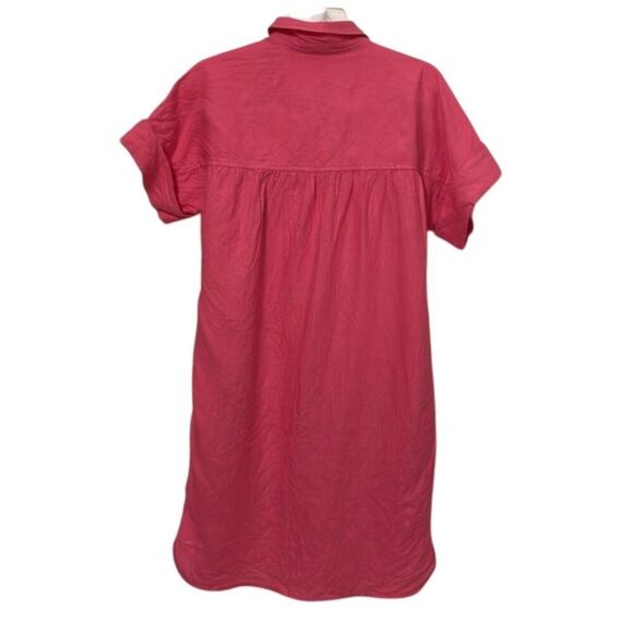 J. Crew Pink Baird McNutt Irish Linen Shirt Dress Womens Size Small Preppy - Picture 6 of 8